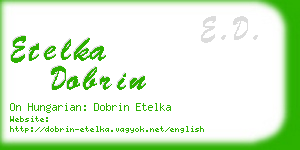 etelka dobrin business card